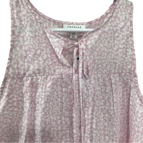 Topshop Pink Animal Print Sleeveless Tunic Blouse - Picture 3 of 5